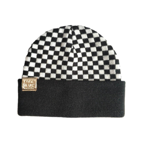 Check Yourself  Checkered Reversible Beanz Black