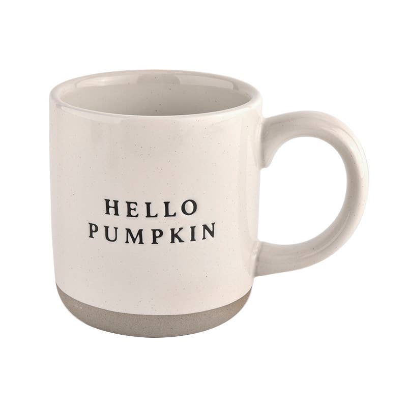 Hello Pumpkin - Cream Stoneware Coffee Mug - 14 oz
