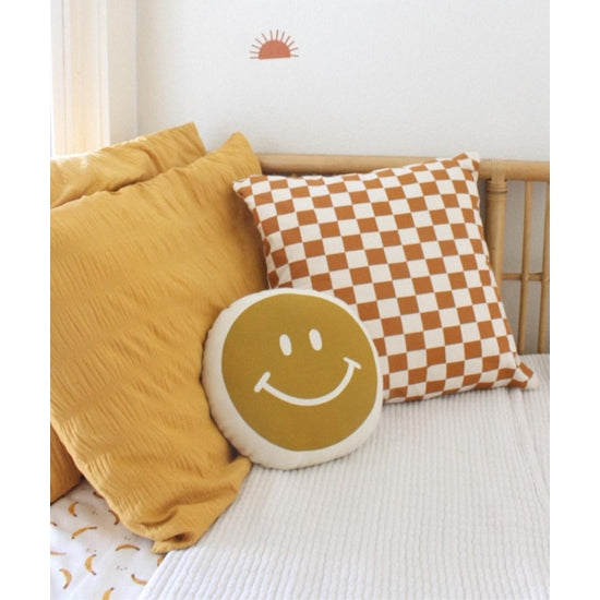 Rust Checkered Pillow