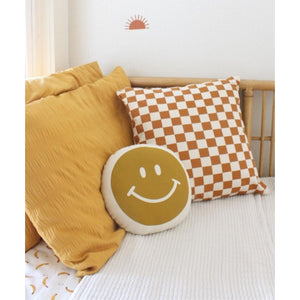 Rust Checkered Pillow Cover