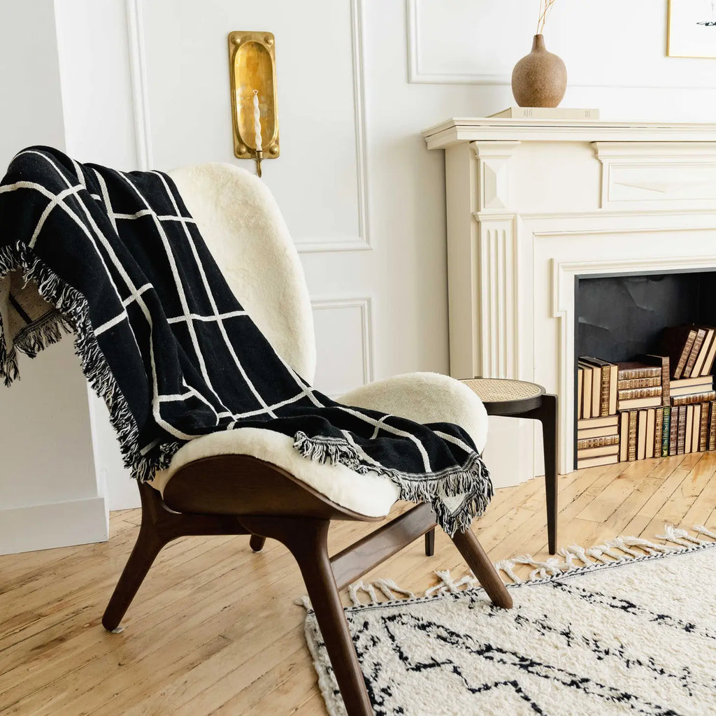 Grid Cotton Throw Blanket