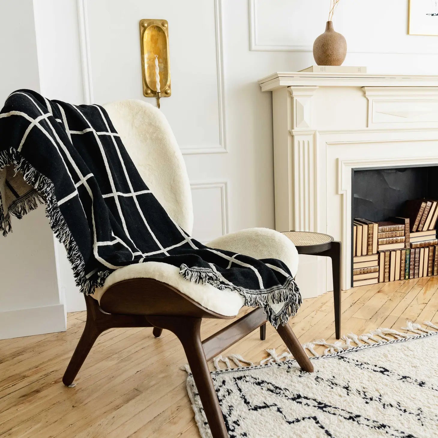 Grid Cotton Throw Blanket